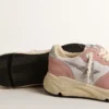 Damskie buty z Running Sole z szarej siateczki i zamszu ze srebrną brokatową gwiazdką