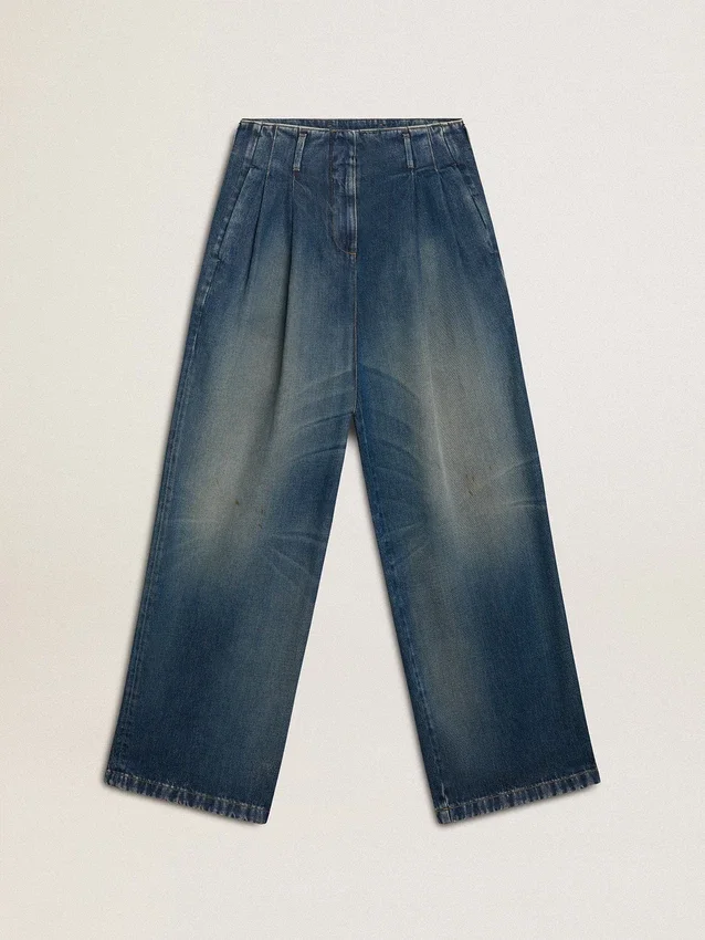 Damskie dżinsy z szerokimi nogawkami w odcieniu medium wash z okazji Chińskiego Nowego Roku