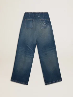 Damskie dżinsy z szerokimi nogawkami w odcieniu medium wash z okazji Chińskiego Nowego Roku