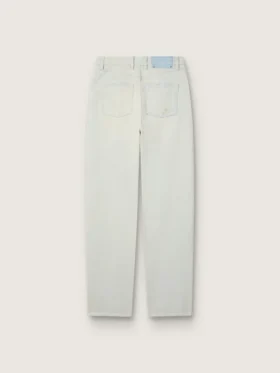 Damskie jeansy w stylu bleached z kryształkami cabochon
