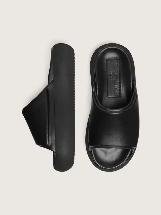 Męskie buty typu slip-on Space-Star z czarnej skóry