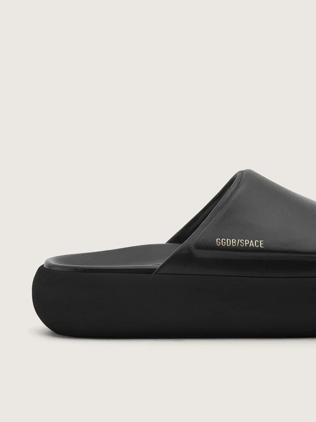 Męskie buty typu slip-on Space-Star z czarnej skóry