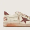 Damskie sneakersy Ball Star z białej skóry z rdzawą skórzaną gwiazdą i naszywką na pięcie