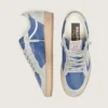 Damskie sneakersy Ball Star z nylonu w kolorze dżinsowym z jasnoszarymi zamszowymi wstawkami i metaliczną srebrną skórzaną gwiazdą