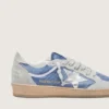 Damskie sneakersy Ball Star z nylonu w kolorze dżinsowym z jasnoszarymi zamszowymi wstawkami i metaliczną srebrną skórzaną gwiazdą