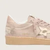 Damskie sneakersy Ball Star z zamszu w kolorze pudrowego różu z metaliczną złotą gwiazdą