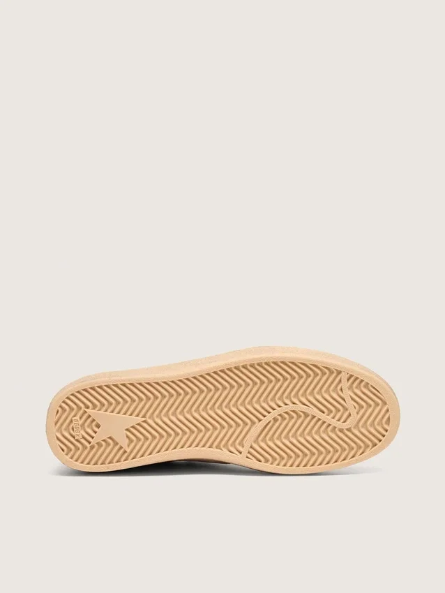 Damskie sneakersy Ball Star z zamszu w kolorze pudrowego różu z metaliczną złotą gwiazdą