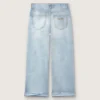 Dziewczynkowe dżinsy typu bootcut w kolorze jasnoniebieskim z haftowanym logo