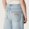 Dziewczynkowe dżinsy typu bootcut w kolorze jasnoniebieskim z haftowanym logo