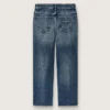 Dziewczynkowe dżinsy typu bootcut z niebieskiego denimu z cyrkoniami w stylu gradientowym