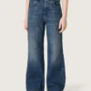 Dziewczynkowe dżinsy typu bootcut z niebieskiego denimu z cyrkoniami w stylu gradientowym