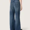 Dziewczynkowe dżinsy typu bootcut z niebieskiego denimu z cyrkoniami w stylu gradientowym