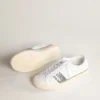 Ekologiczne sneakersy Yatay Model 1B z białą cholewką na bazie surowców biologicznych i srebrnym brokatem z recyklingu Y
