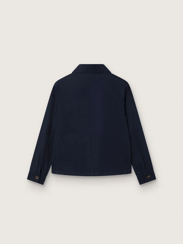 Koszula unisex Journey z niebieskiego płótna bawełnianego z haftowanym logo