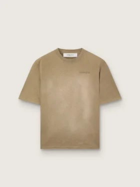 Koszulka unisex z beżowego dżerseju bawełnianego z haftowanym logo