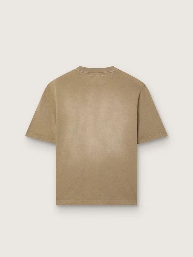 Koszulka unisex z beżowego dżerseju bawełnianego z haftowanym logo