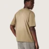 Koszulka unisex z beżowego dżerseju bawełnianego z haftowanym logo