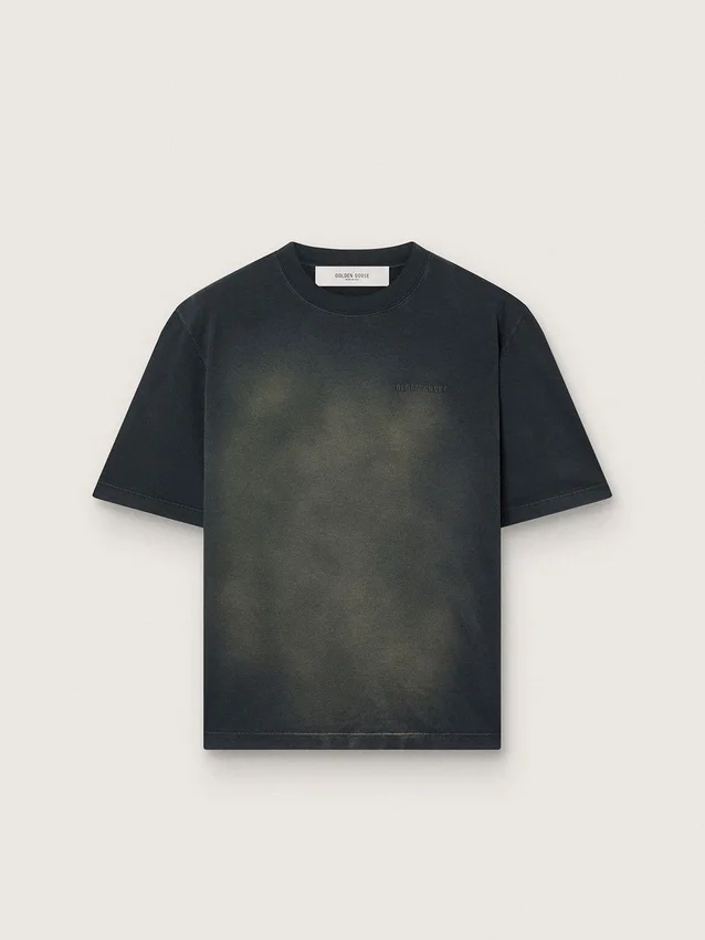 Koszulka unisex z czarnego bawełnianego dżerseju z haftowanym logo