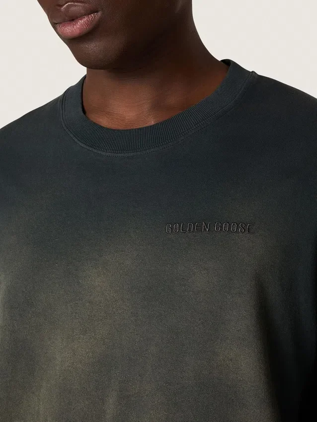 Koszulka unisex z czarnego bawełnianego dżerseju z haftowanym logo