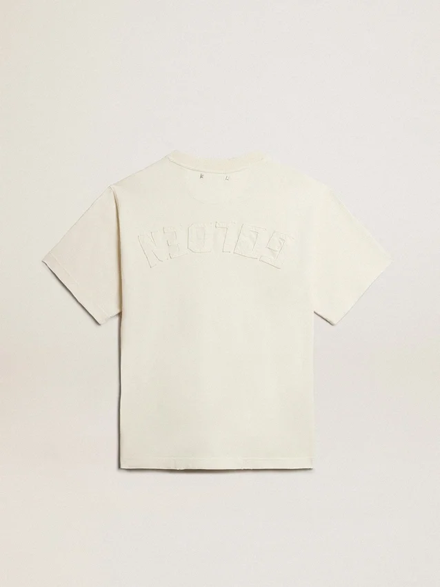 Koszulka w kolorze postarzanej bieli z odwróconym logo z tyłu – Jersey Capsule