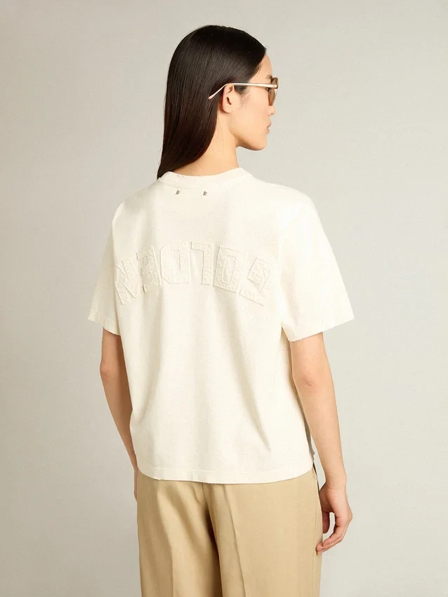 Koszulka w kolorze postarzanej bieli z odwróconym logo z tyłu – Jersey Capsule