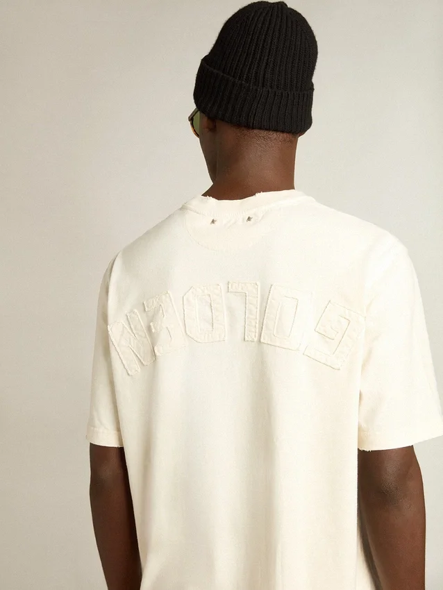 Koszulka w kolorze postarzanej bieli z odwróconym logo z tyłu – Jersey Capsule