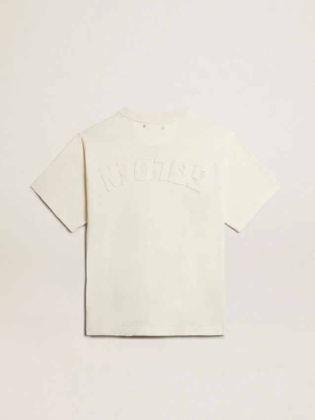 Koszulka w kolorze postarzanej bieli z odwróconym logo z tyłu – Jersey Capsule