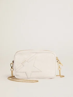 Mini Star Bag z białej jak masło skóry z gwiazdą w tym samym odcieniu