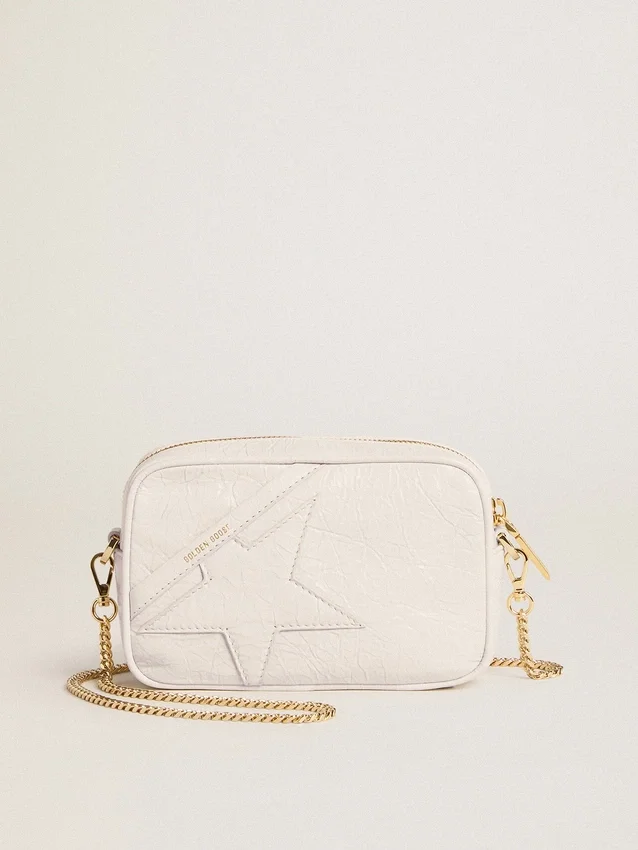 Mini Star Bag z białej jak masło skóry z gwiazdą w tym samym odcieniu