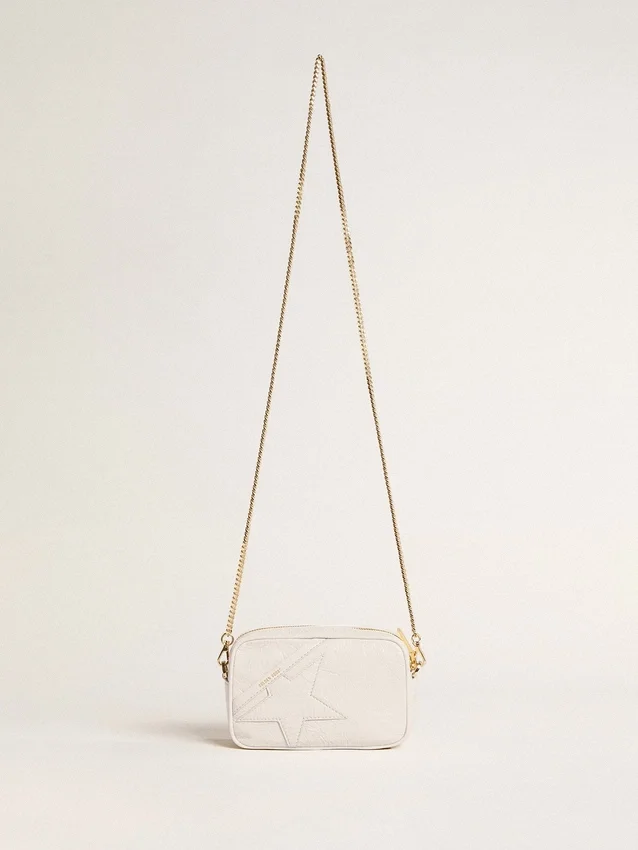 Mini Star Bag z białej jak masło skóry z gwiazdą w tym samym odcieniu