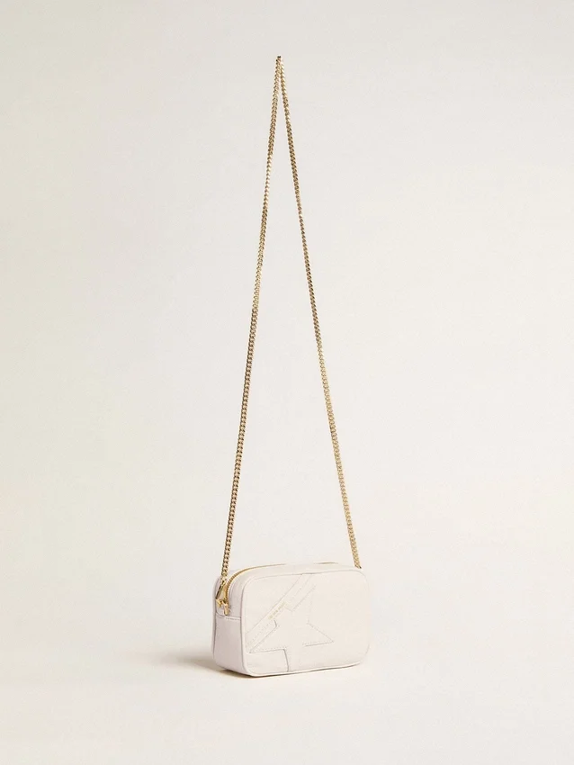 Mini Star Bag z białej jak masło skóry z gwiazdą w tym samym odcieniu
