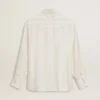 Męska koszula oversize w stylu „worn-white” z pionowymi paskami