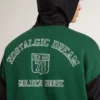 Męska zielono-niebieska bluza z kapturem, dwustronna