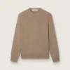 Męski sweter z jasnoszarej bawełny organicznej z haftowanym logo