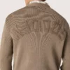 Męski sweter z jasnoszarej bawełny organicznej z haftowanym logo
