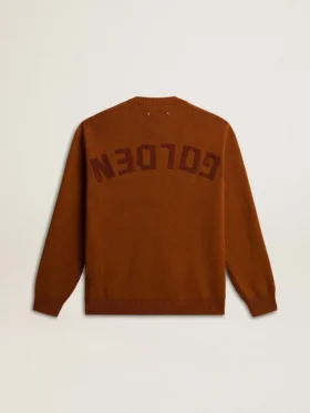 Męski sweter z okrągłym dekoltem i logo z tyłu