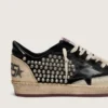 Męskie buty Ball Star LAB z czarnego zamszu z ćwiekami i błyszczącą czarną skórzaną gwiazdą