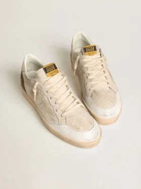 Męskie buty Ball Star LTD z beżową zamszową gwiazdą i platynową laminowaną skórzaną wstawką na pięcie