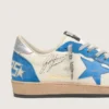 Męskie buty Ball Star LTD z białej skóry z jasnoniebieską skórzaną gwiazdą