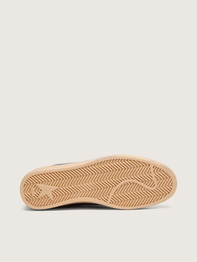 Męskie buty Ball Star LTD z ciemnoniebieskiej skóry z beżową zamszową gwiazdą