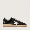 Męskie buty Ball Star LTD z czarnego zamszu z motywem Skór
