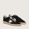 Męskie buty Ball Star LTD z czarnego zamszu z motywem Skór