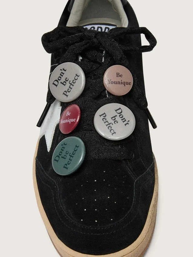 Męskie buty Ball Star LTD z czarnego zamszu z motywem Skór