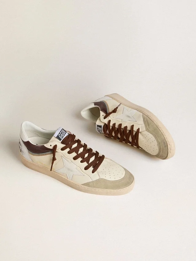 Męskie buty Ball Star LTD z nappy z gwiazdą z nappy i skórzaną wstawką na pięcie