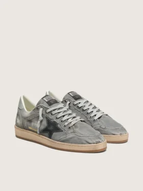 Męskie buty Ball Star LTD z szarego denimu z czarną skórzaną gwiazdą