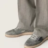 Męskie buty Ball Star LTD z szarego denimu z czarną skórzaną gwiazdą