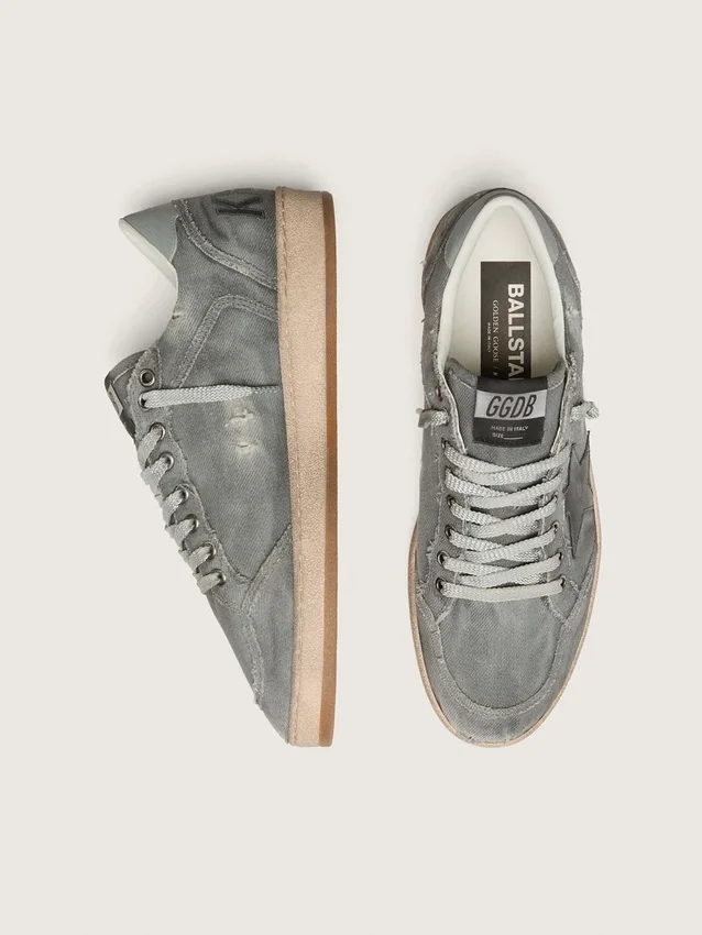 Męskie buty Ball Star LTD z szarego denimu z czarną skórzaną gwiazdą