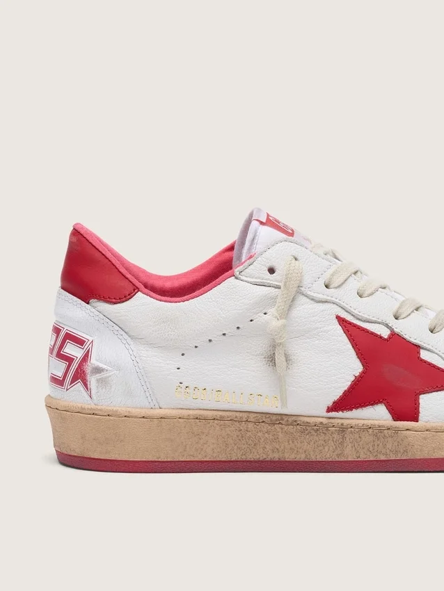 Męskie buty Ball Star z białej skóry