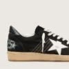 Męskie buty Ball Star z czarnego zamszu z białą skórzaną gwiazdą
