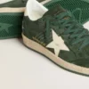Męskie buty Ball Star z zielonego zamszu z białą skórzaną gwiazdą i zapiętkiem